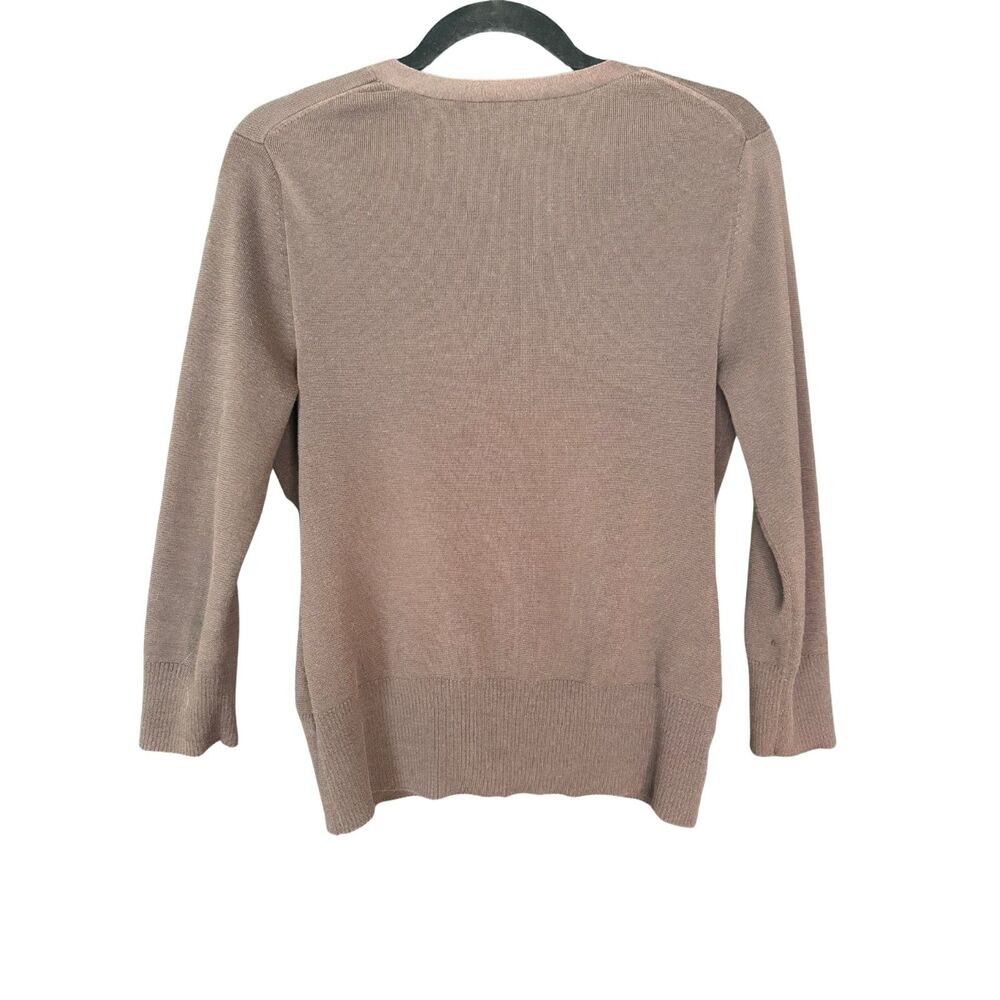 Ann Taylor Lightweight Taupe Button-Front Cardigan - Picture 2 of 3